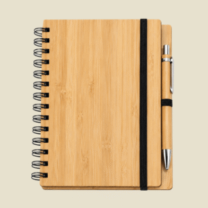 Spiral Bamboo Diary with Pen